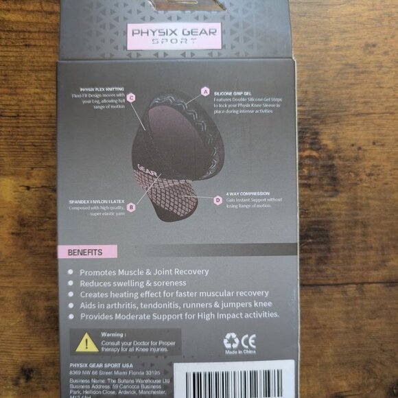 NWT Physix Gear Knee Compression Sleeve for Men & Women  Size Large - Picture 2 of 3